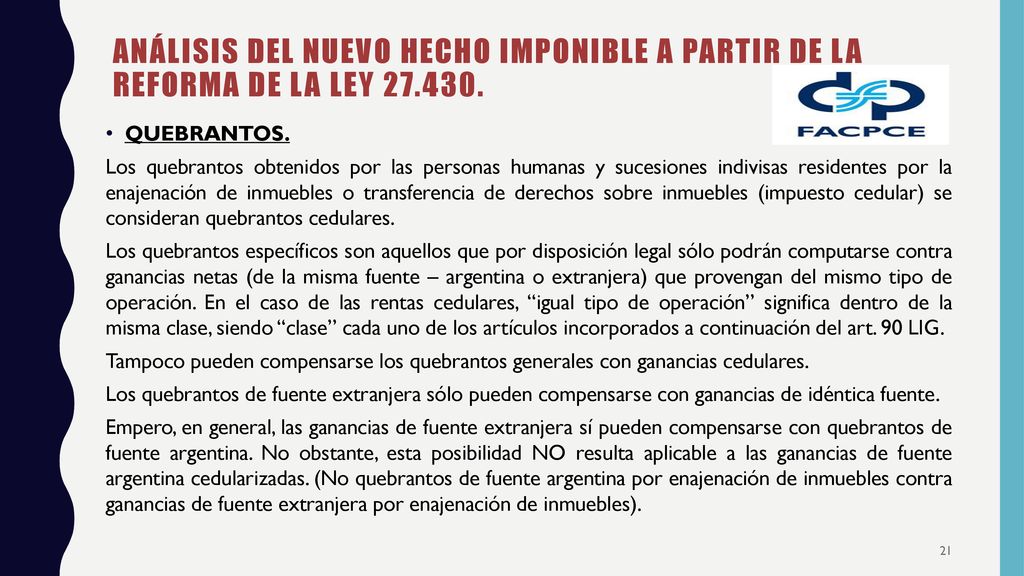ANÁLISIS DEL NUEVO HECHO IMPONIBLE A PARTIR DE LA REFORMA DE LA LEY 27