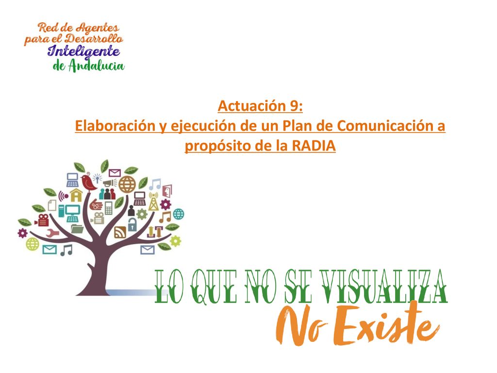 Actuación 9: Elaboración y ejecución de un Plan de Comunicación a propósito de la RADIA