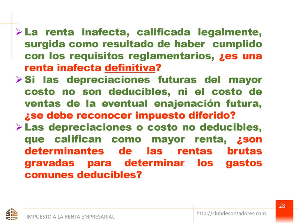 La renta inafecta, calificada legalmente, surgida como resultado de haber cumplido con los requisitos reglamentarios, ¿es una renta inafecta definitiva