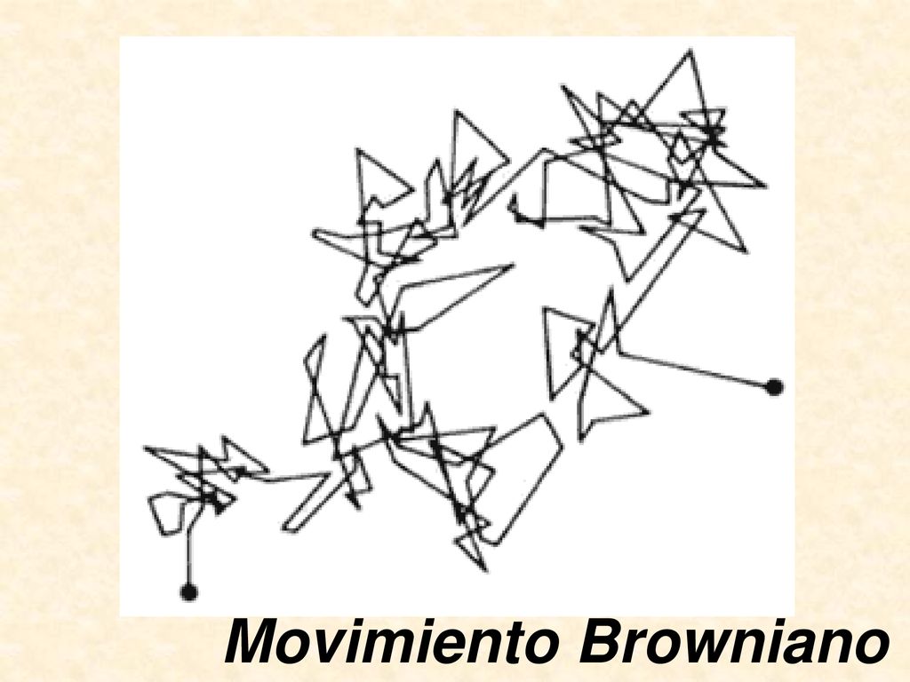 El cambio constante en la dirección del movimiento de la partícula browniana es una consecuencia de los cambios o fluctuaciones momentáneas en el número de choques en una dirección determinada;