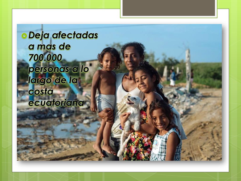 Deja afectadas a mas de personas a lo largo de la costa ecuatoriana