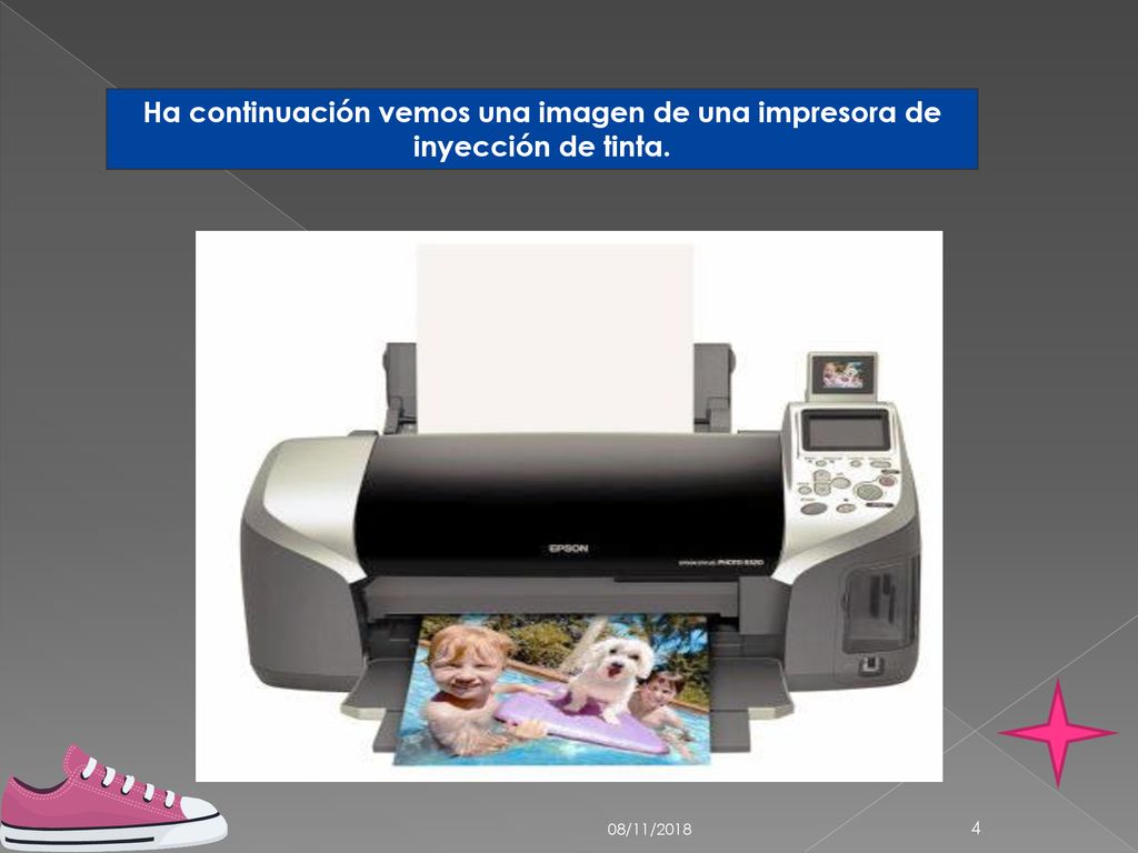 Ha continuación vemos una imagen de una impresora de inyección de tinta.