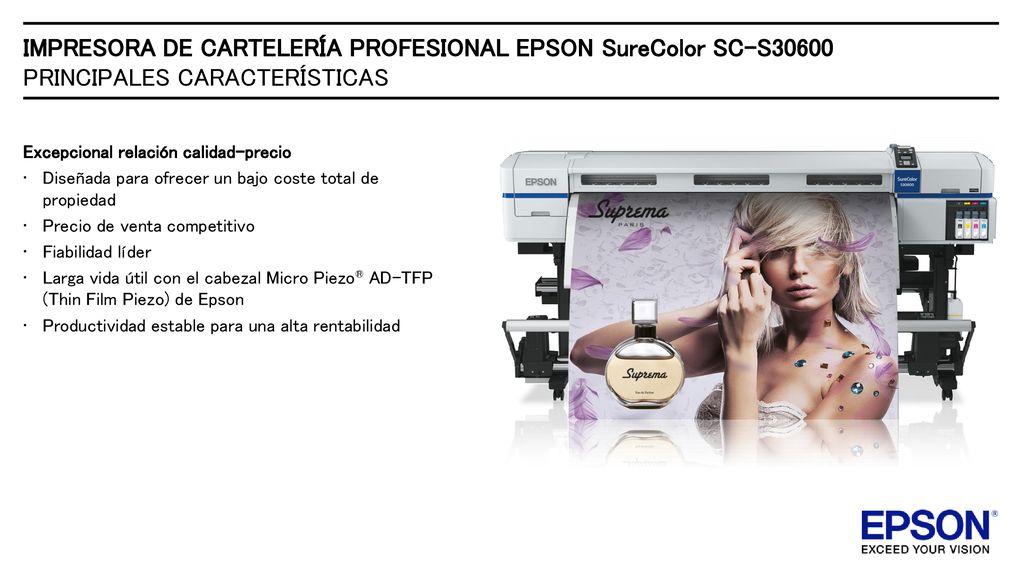 IMPRESORA DE CARTELERÍA PROFESIONAL EPSON SureColor SC-S30600 PRINCIPALES CARACTERÍSTICAS