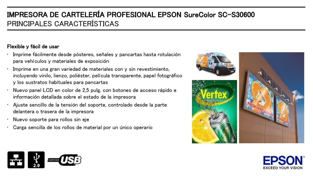 IMPRESORA DE CARTELERÍA PROFESIONAL EPSON SureColor SC-S30600 PRINCIPALES CARACTERÍSTICAS