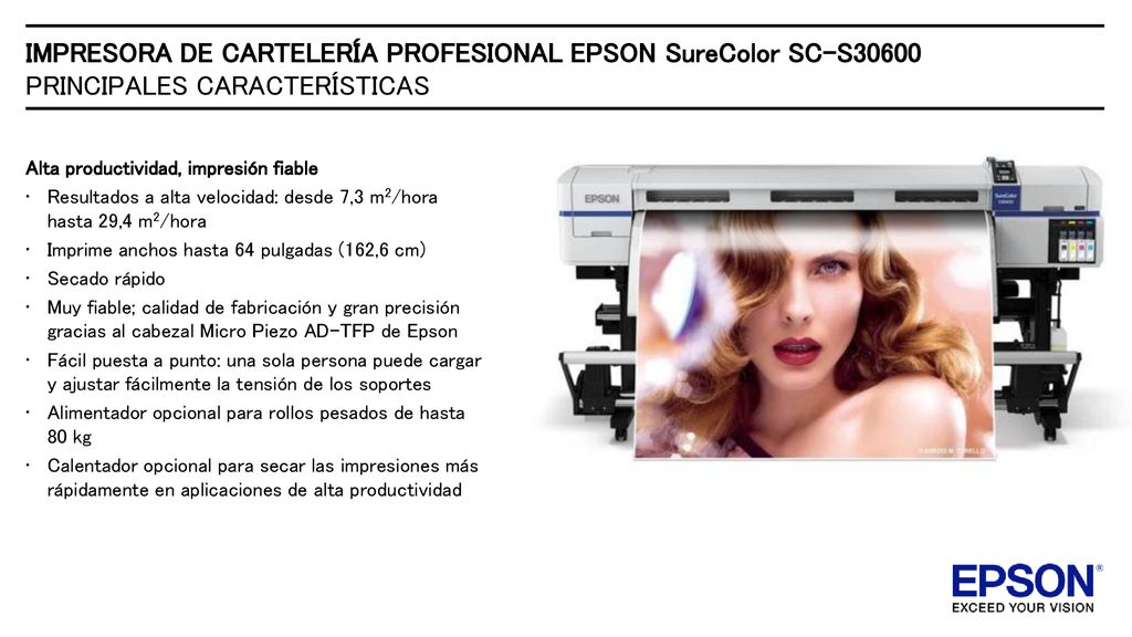 IMPRESORA DE CARTELERÍA PROFESIONAL EPSON SureColor SC-S30600 PRINCIPALES CARACTERÍSTICAS