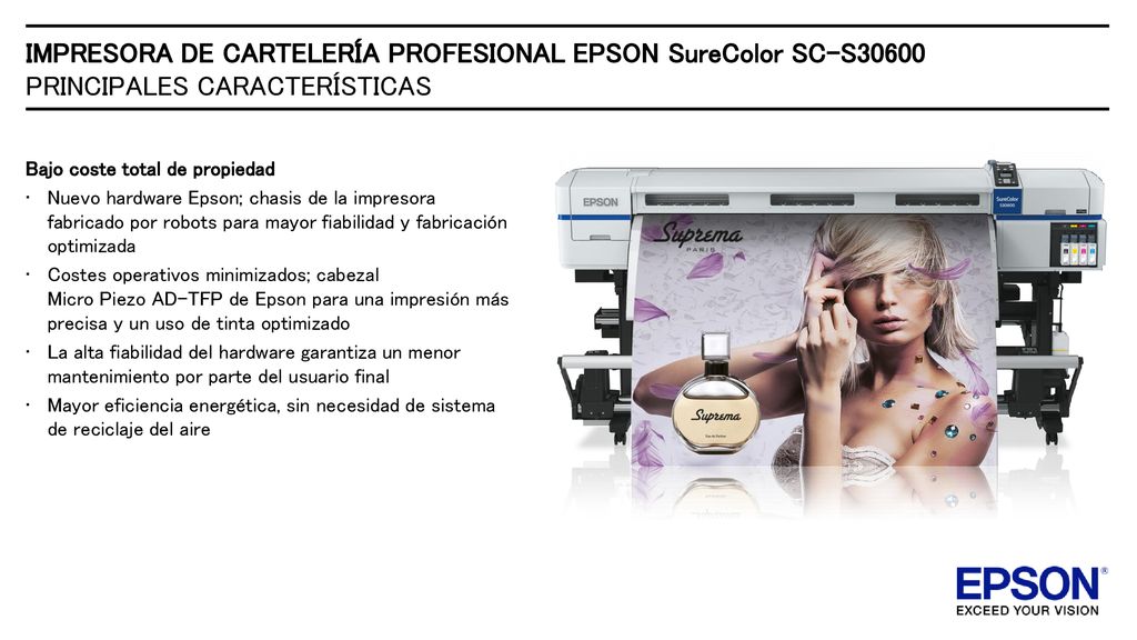 IMPRESORA DE CARTELERÍA PROFESIONAL EPSON SureColor SC-S30600 PRINCIPALES CARACTERÍSTICAS