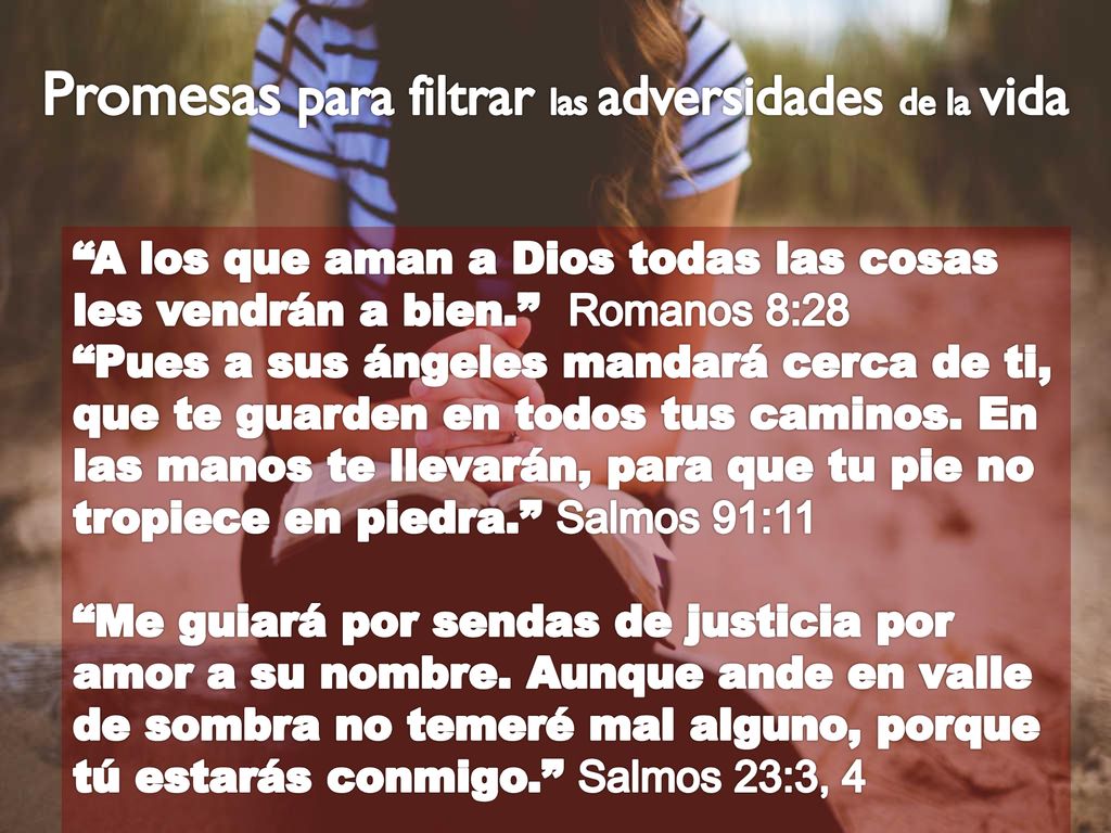 Promesas para filtrar las adversidades de la vida