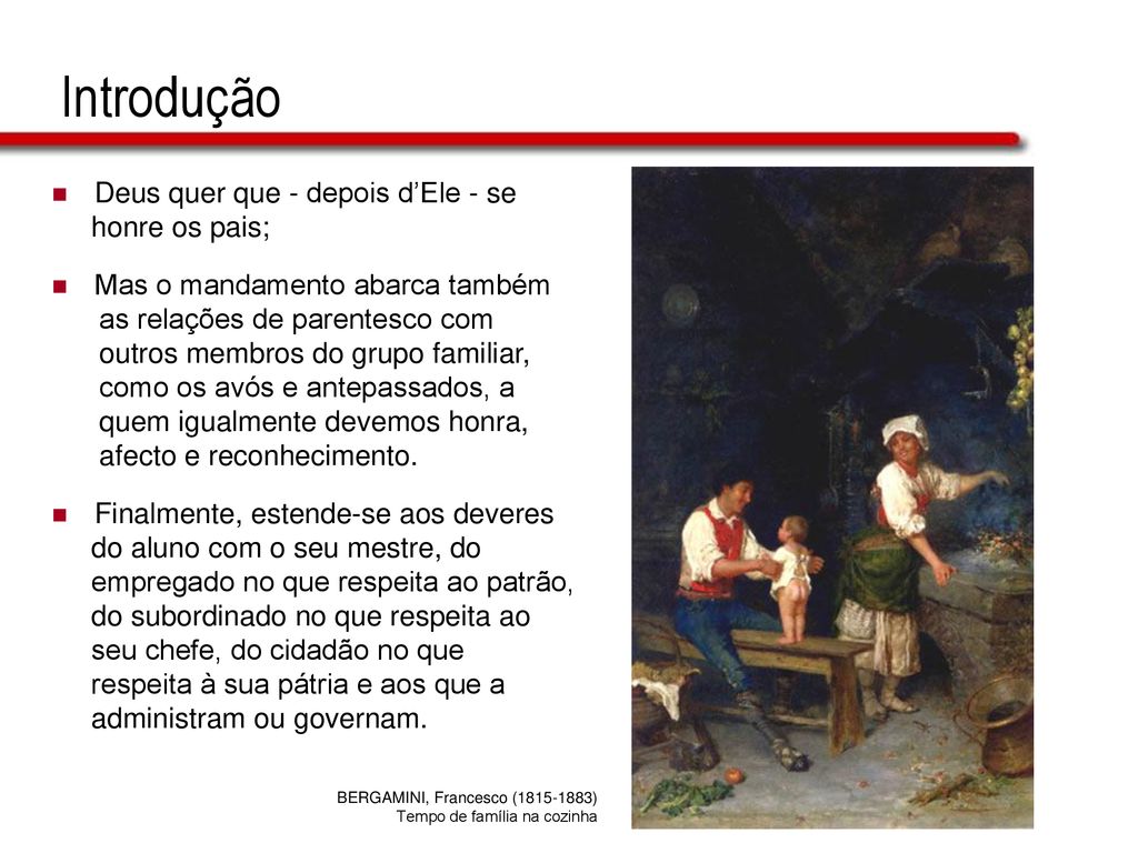 Introdução Deus quer que - depois d’Ele - se honre os pais;