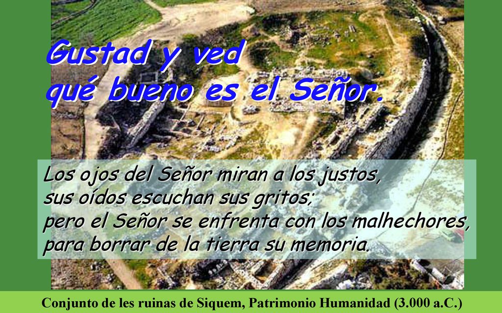 Conjunto de les ruinas de Siquem, Patrimonio Humanidad (3.000 a.C.)
