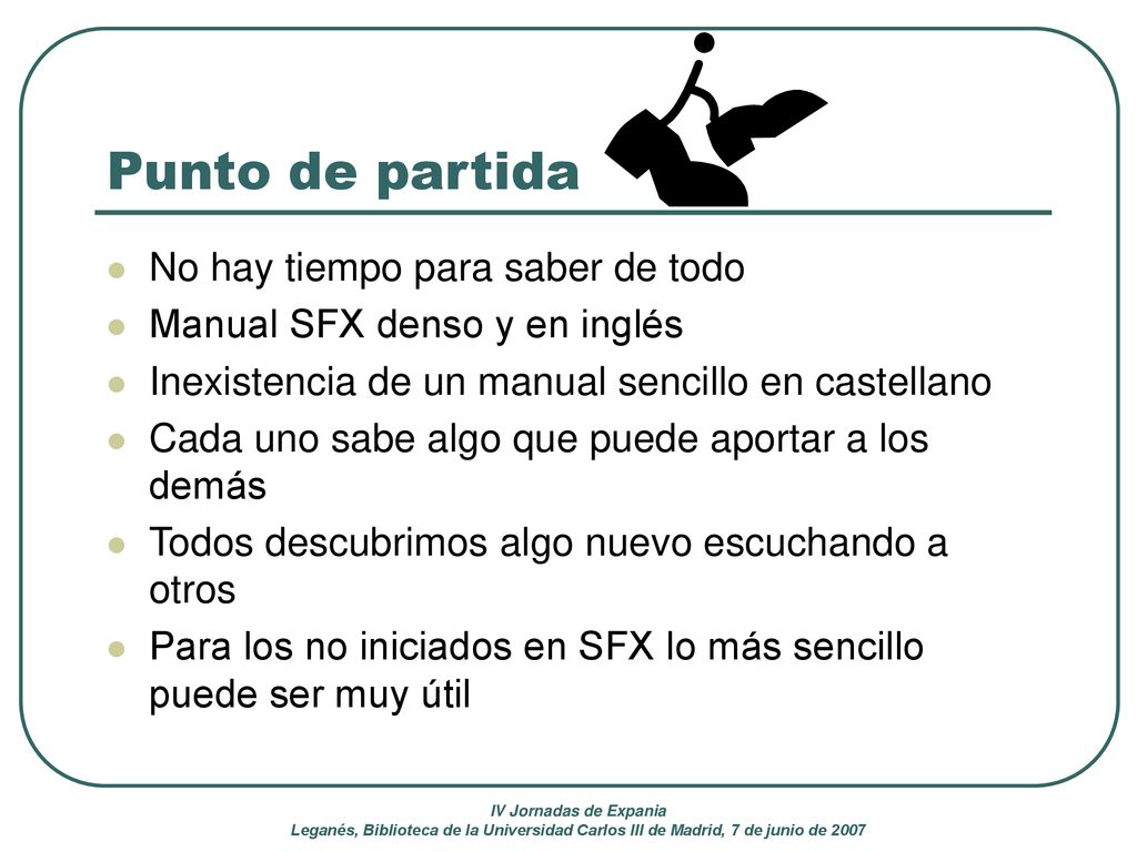 Punto de partida No hay tiempo para saber de todo