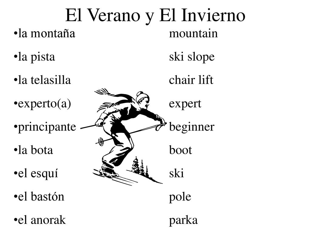 El Verano y El Invierno la montaña mountain la pista ski slope