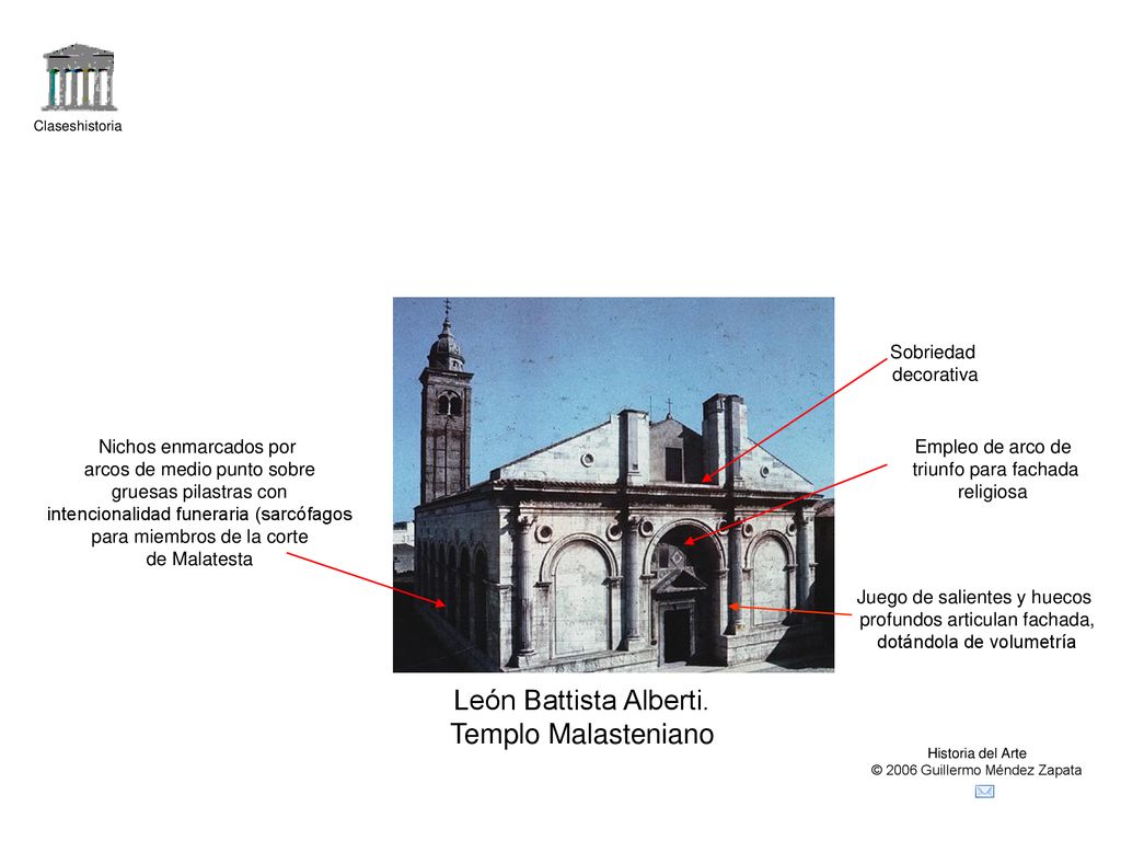 León Battista Alberti. Templo Malasteniano Sobriedad decorativa