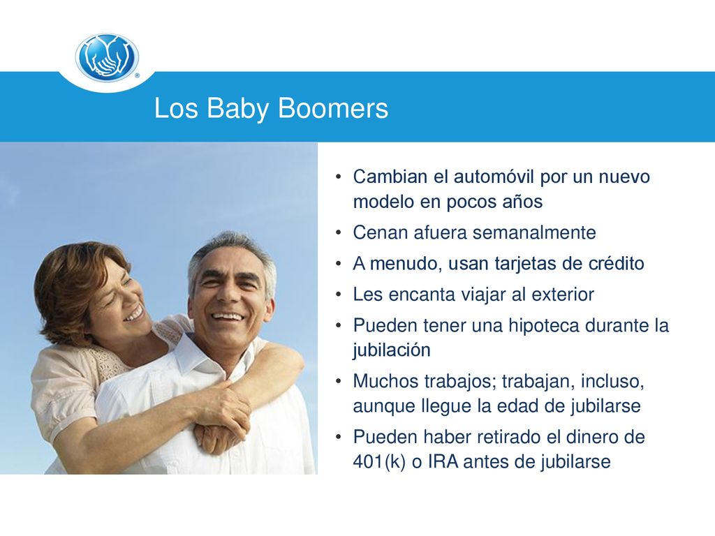 Los Baby Boomers Cambian el automóvil por un nuevo modelo en pocos años. Cenan afuera semanalmente.
