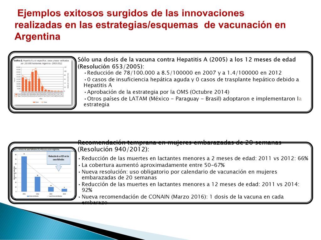Ejemplos exitosos surgidos de las innovaciones realizadas en las estrategias/esquemas de vacunación en Argentina