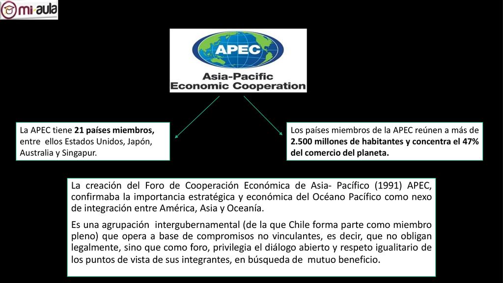 La APEC tiene 21 países miembros, entre ellos Estados Unidos, Japón, Australia y Singapur.