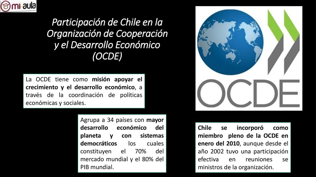 Participación de Chile en la Organización de Cooperación y el Desarrollo Económico (OCDE)