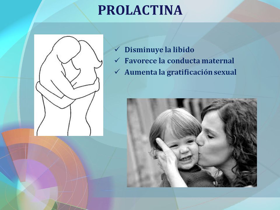 PROLACTINA Disminuye la libido Favorece la conducta maternal