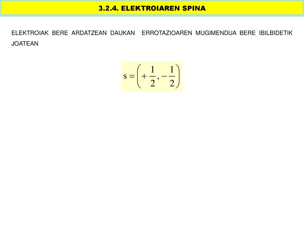 ELEKTROIAREN SPINA ELEKTROIAK BERE ARDATZEAN DAUKAN ERROTAZIOAREN MUGIMENDUA BERE IBILBIDETIK JOATEAN.