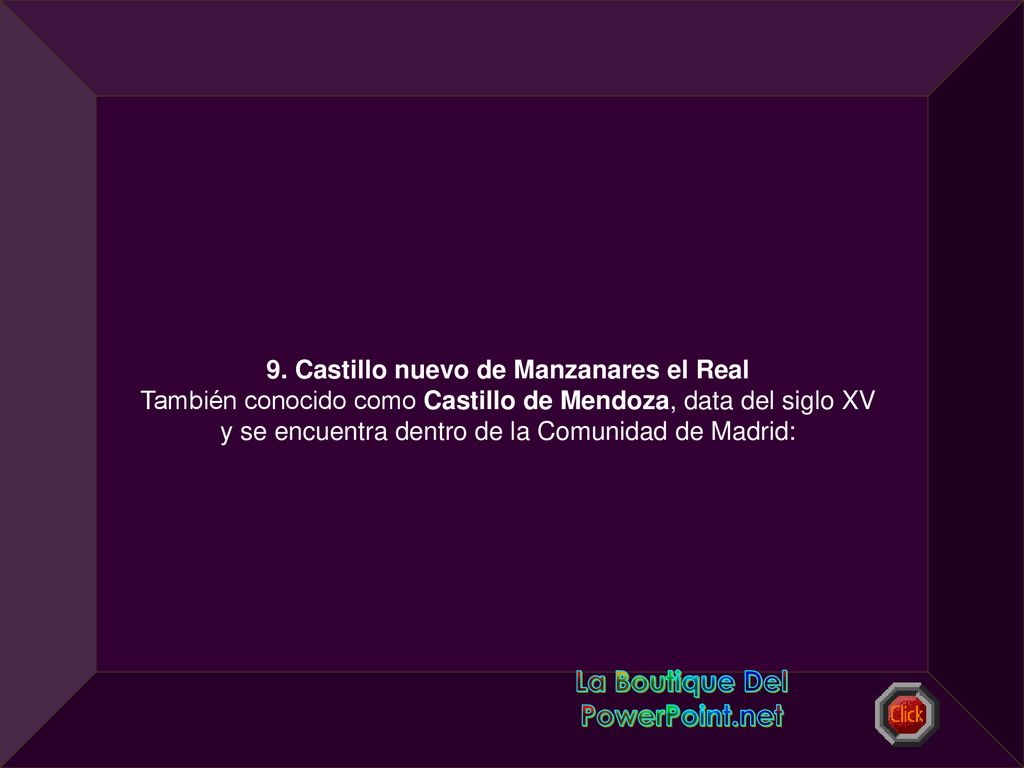 9. Castillo nuevo de Manzanares el Real La Boutique Del PowerPoint.net