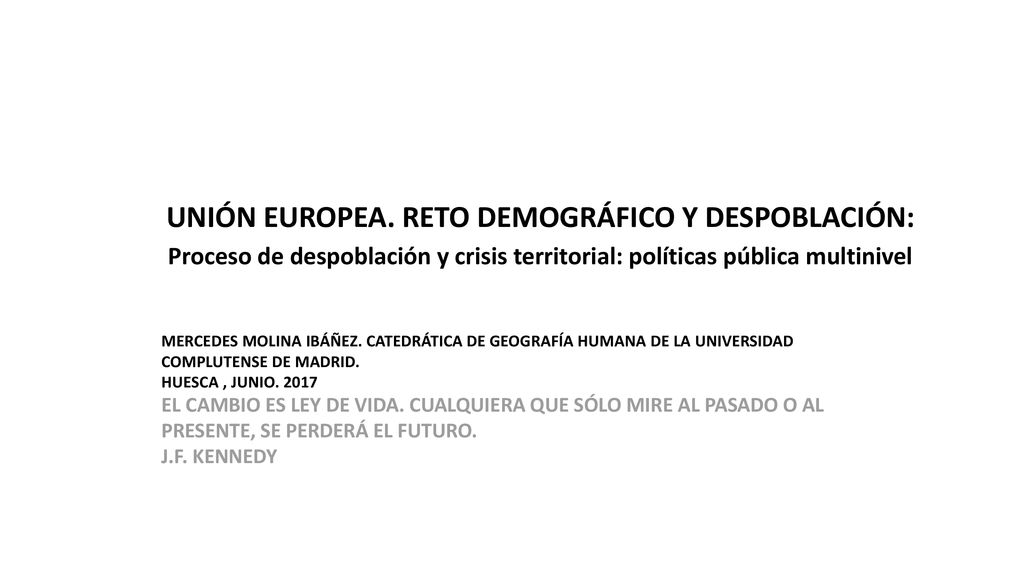 Proceso de despoblación y crisis territorial: políticas pública multinivel