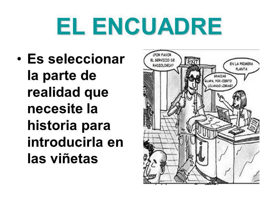 EL ENCUADRE Es seleccionar la parte de realidad que necesite la historia para introducirla en las viñetas.