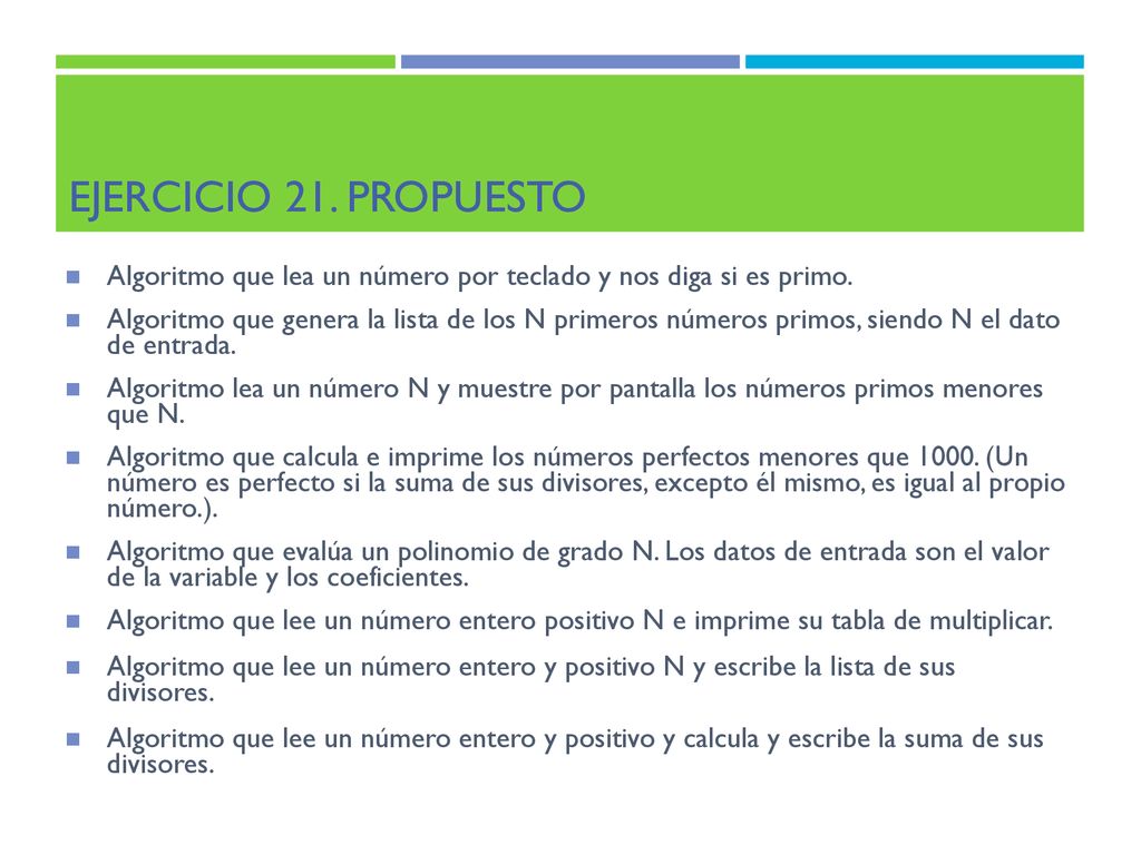 Ejercicio 21. Propuesto Algoritmo que lea un número por teclado y nos diga si es primo.