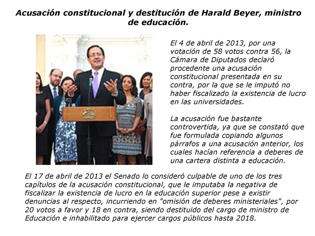 Acusación constitucional y destitución de Harald Beyer, ministro de educación.