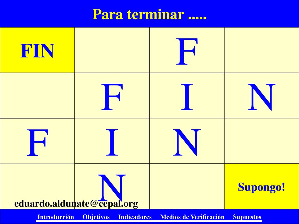 F F I N F I N N FIN Para terminar Supongo!