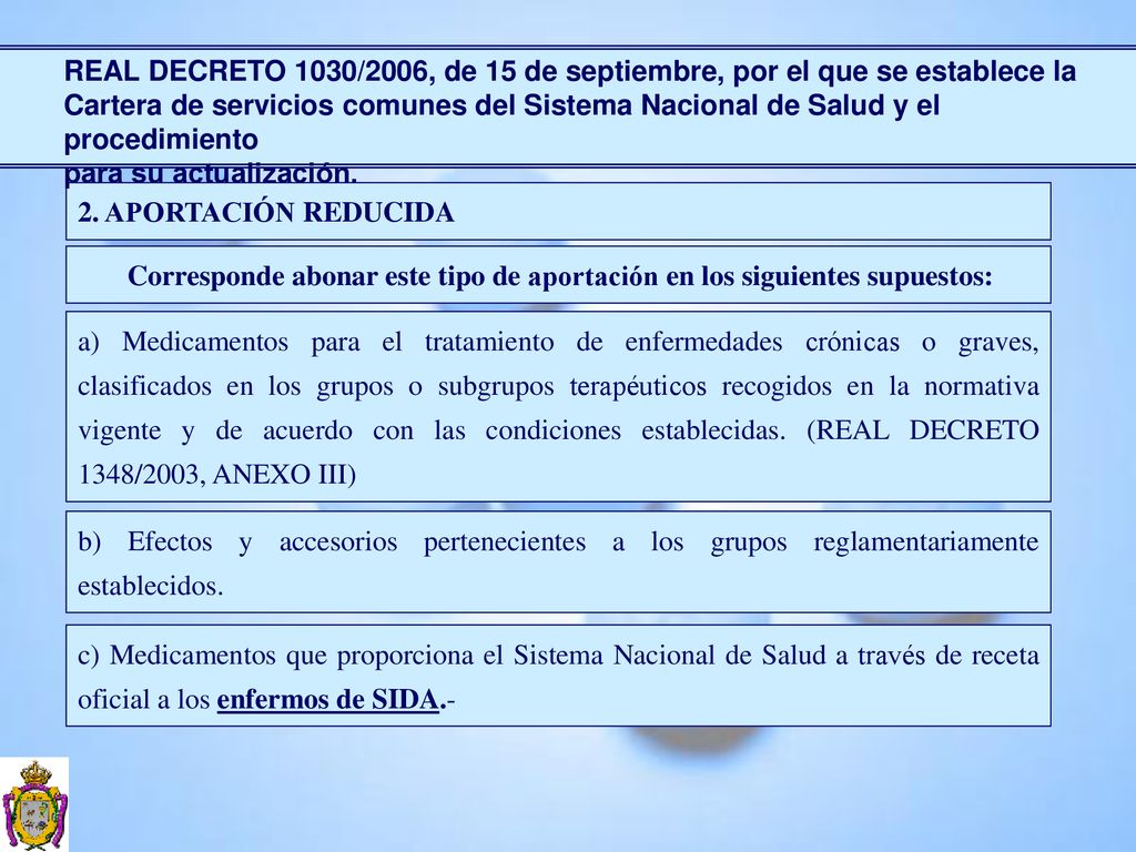 REAL DECRETO 1030/2006, de 15 de septiembre, por el que se establece la
