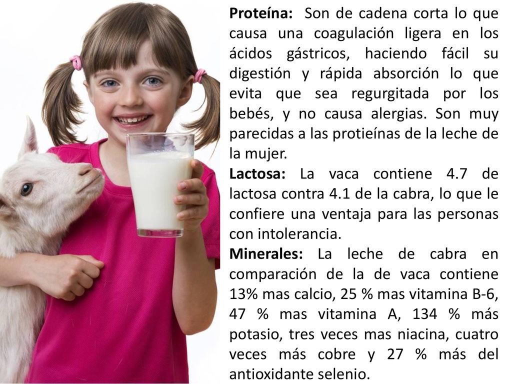 Proteína: Son de cadena corta lo que causa una coagulación ligera en los ácidos gástricos, haciendo fácil su digestión y rápida absorción lo que evita que sea regurgitada por los bebés, y no causa alergias. Son muy parecidas a las protieínas de la leche de la mujer.