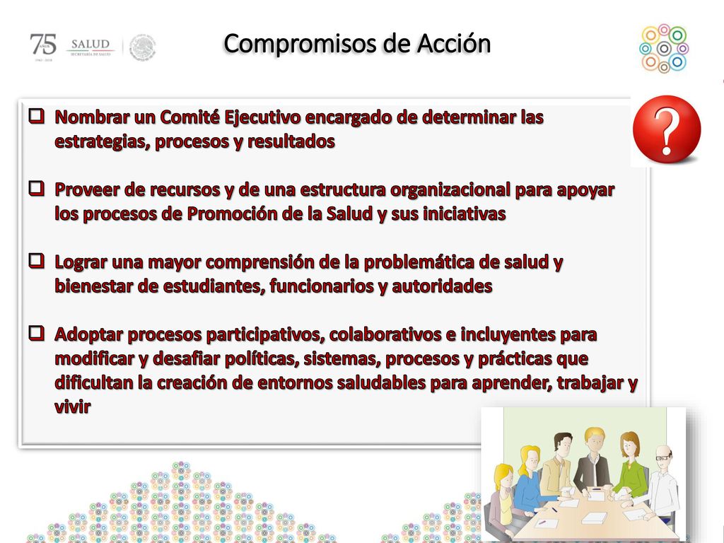 Compromisos de Acción Nombrar un Comité Ejecutivo encargado de determinar las estrategias, procesos y resultados.