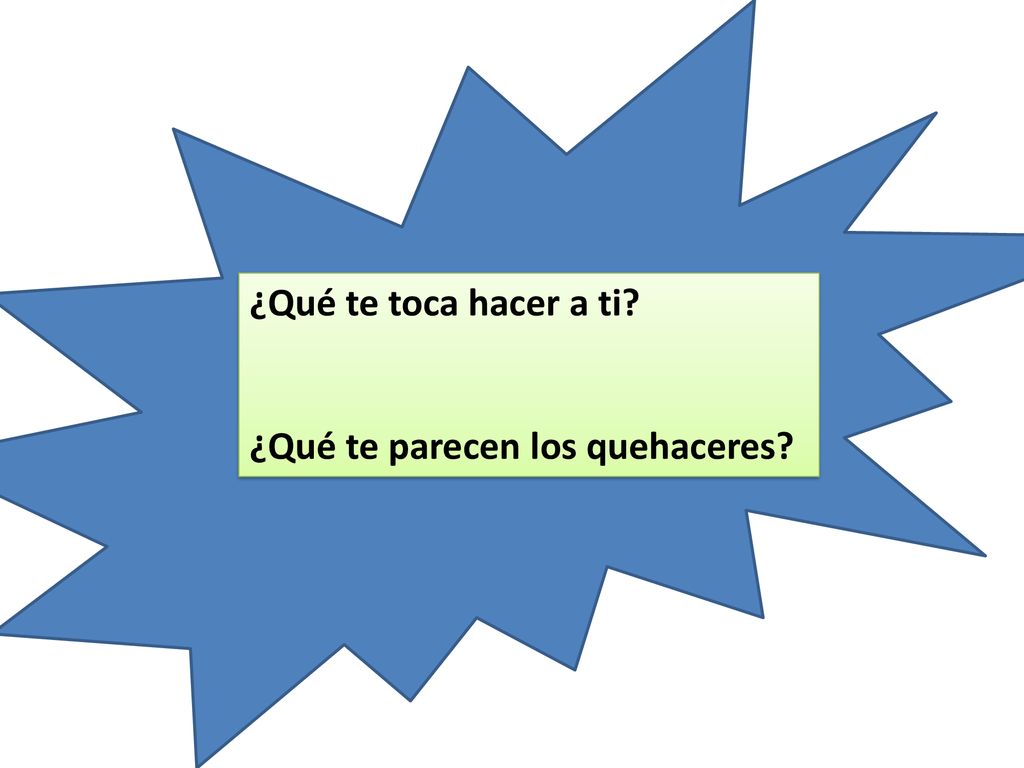 ¿Qué te toca hacer a ti ¿Qué te parecen los quehaceres
