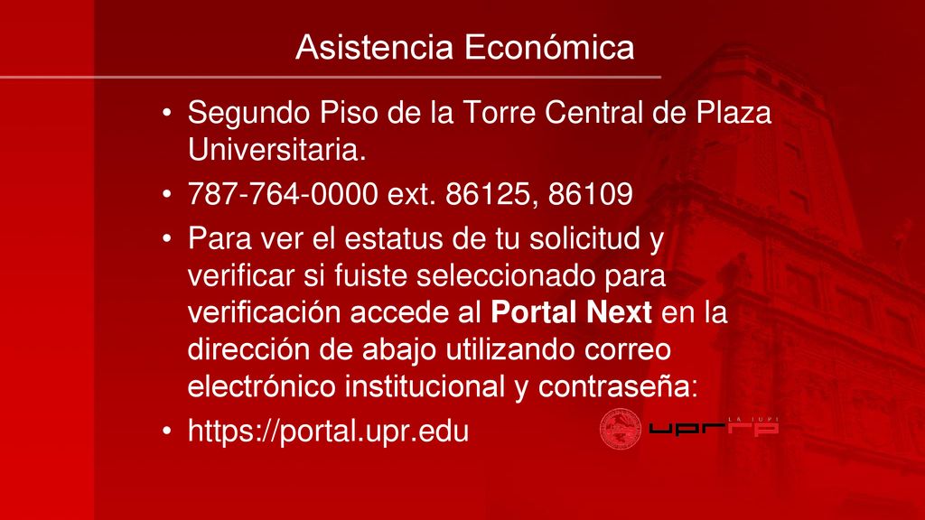 Asistencia Económica Segundo Piso de la Torre Central de Plaza Universitaria ext ,