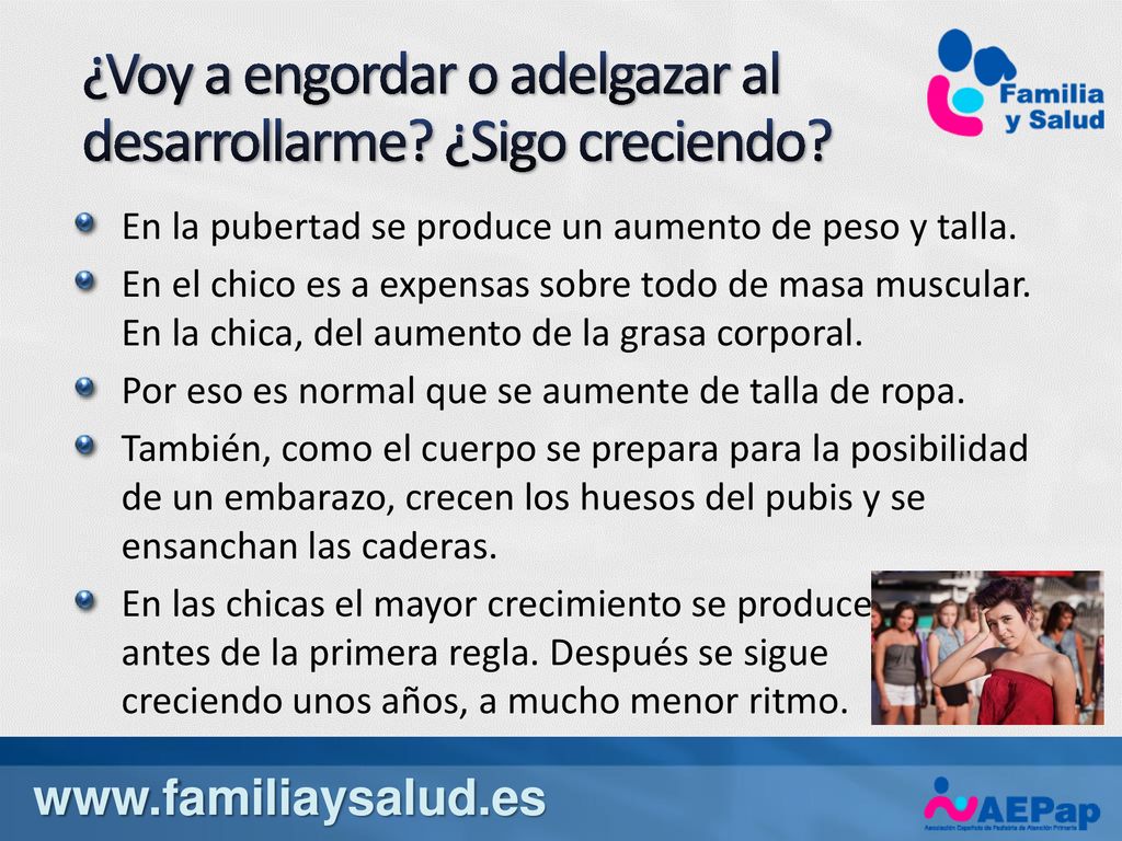 ¿Voy a engordar o adelgazar al desarrollarme ¿Sigo creciendo