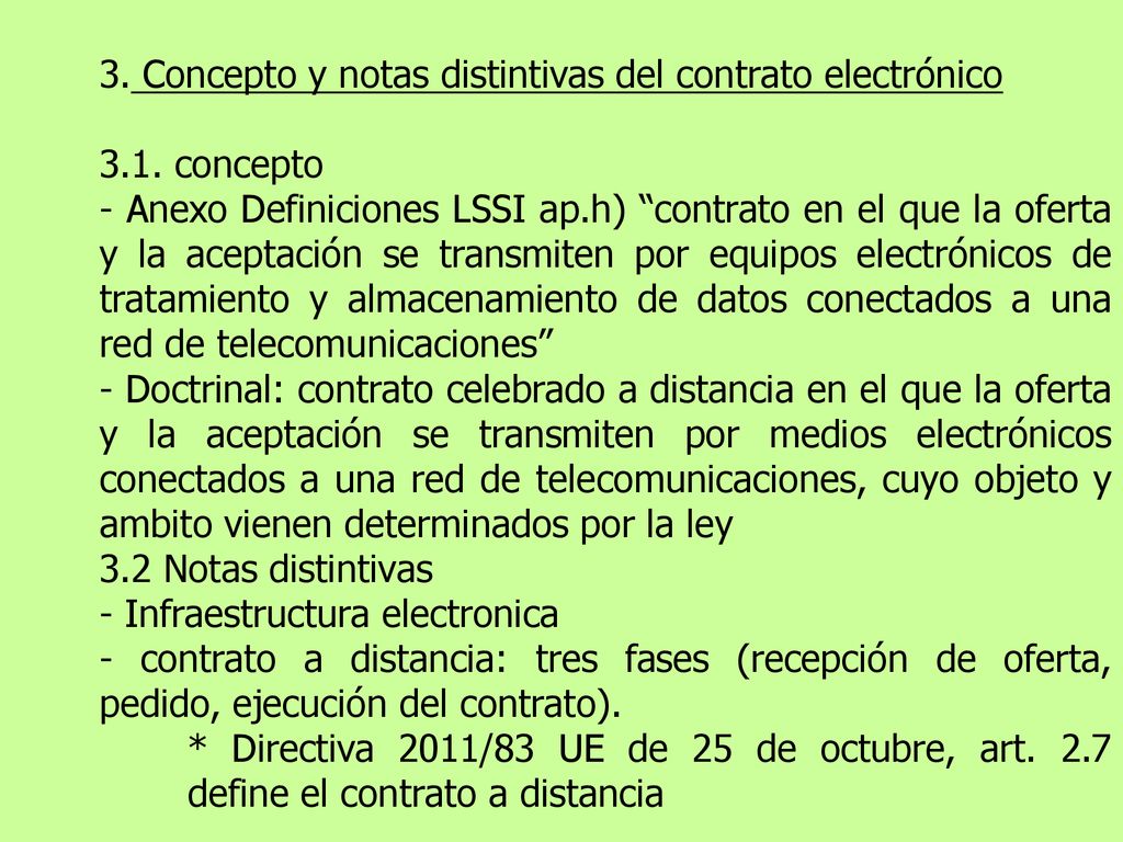 3. Concepto y notas distintivas del contrato electrónico