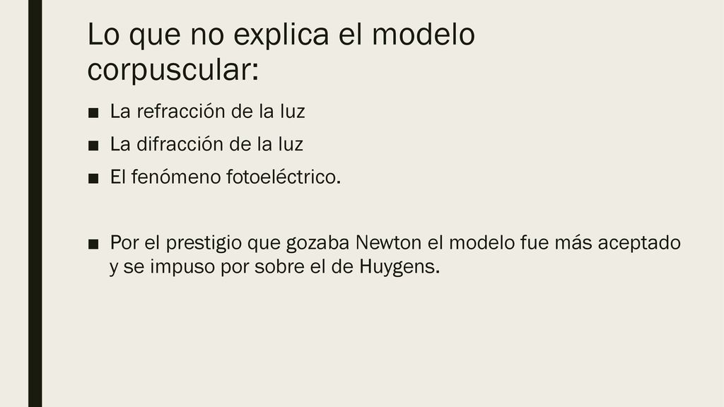 Lo que no explica el modelo corpuscular: