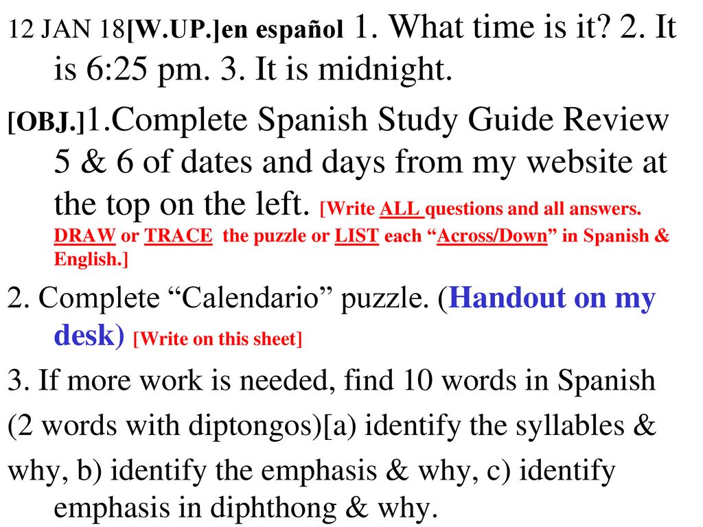 3. If more work is needed, find 10 words in Spanish