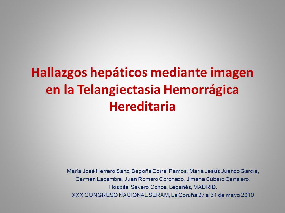 Hallazgos hepáticos mediante imagen en la Telangiectasia Hemorrágica Hereditaria