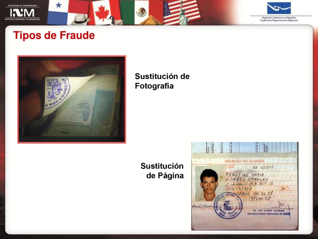 Tipos de Fraude Sustitución de Fotografía Sustitución de Página