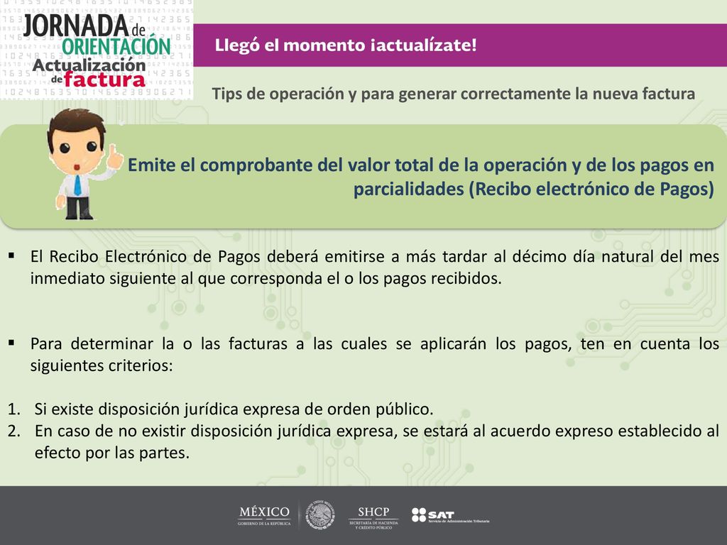 Tips de operación y para generar correctamente la nueva factura