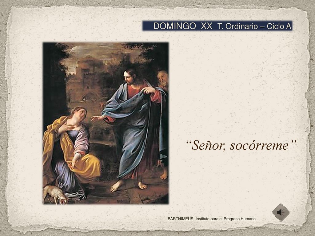 Señor, socórreme DOMINGO XX T. Ordinario – Ciclo A