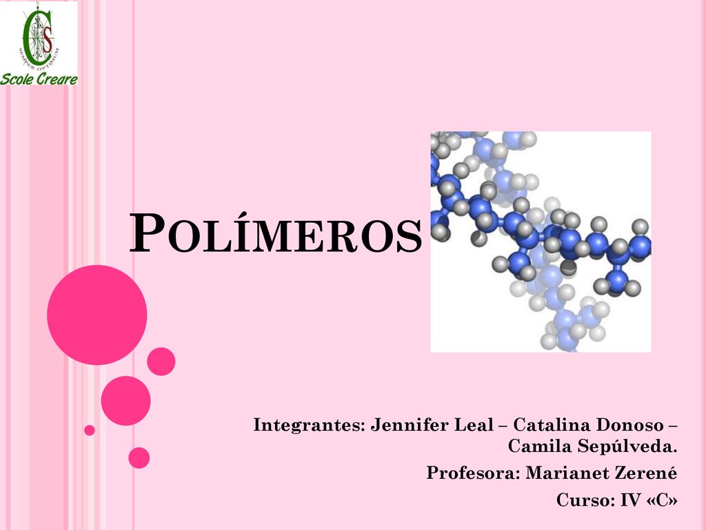 Polímeros Integrantes: Jennifer Leal – Catalina Donoso – Camila Sepúlveda. Profesora: Marianet Zerené.