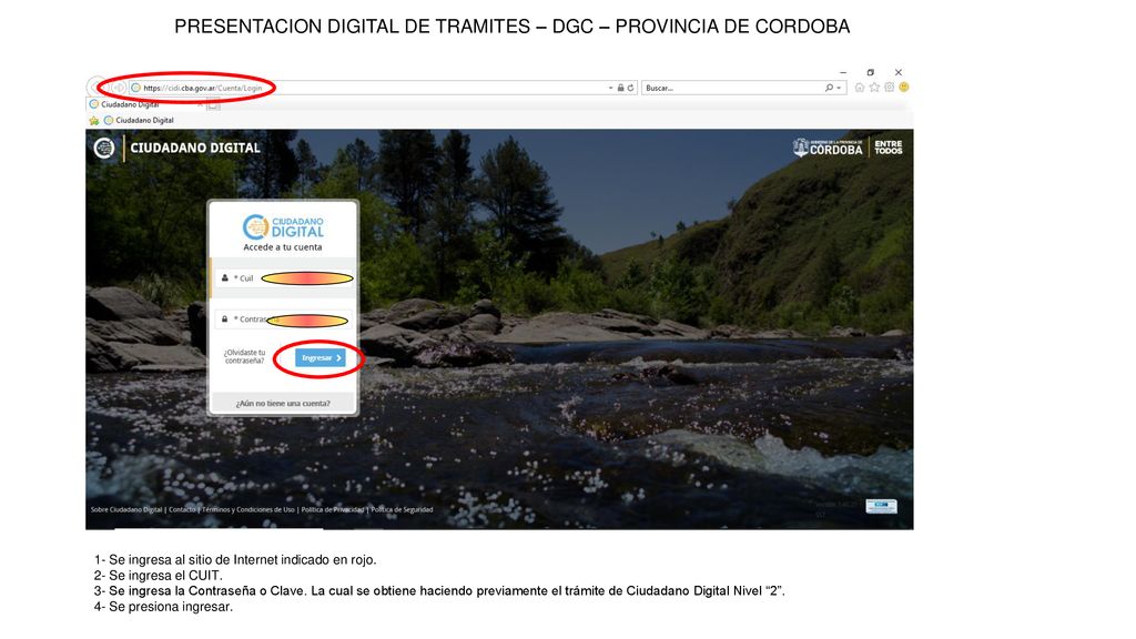 PRESENTACION DIGITAL DE TRAMITES – DGC – PROVINCIA DE CORDOBA