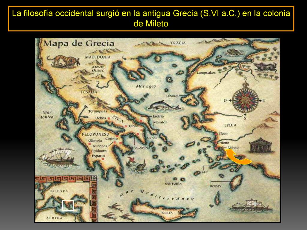 La filosofía occidental surgió en la antigua Grecia (S. VI a. C