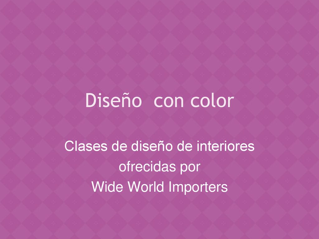 Clases de diseño de interiores ofrecidas por Wide World Importers