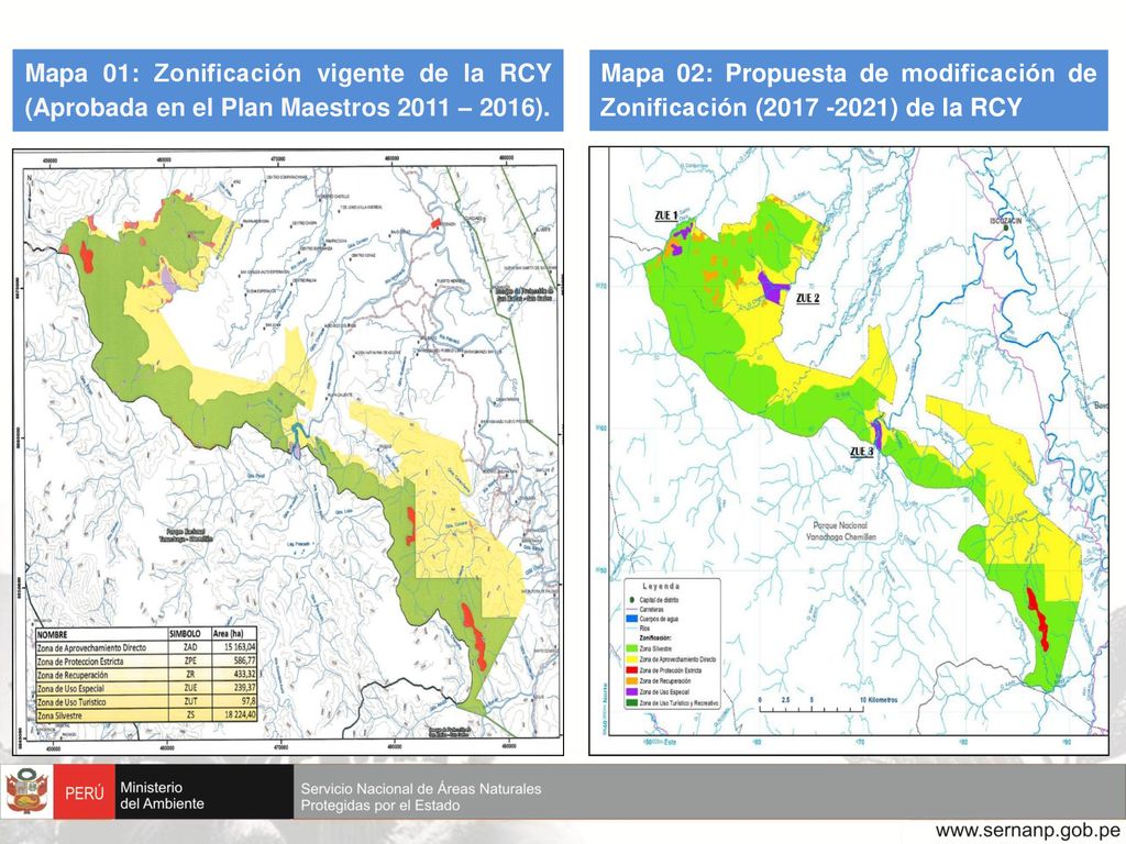 Mapa 01: Zonificación vigente de la RCY (Aprobada en el Plan Maestros 2011 – 2016).