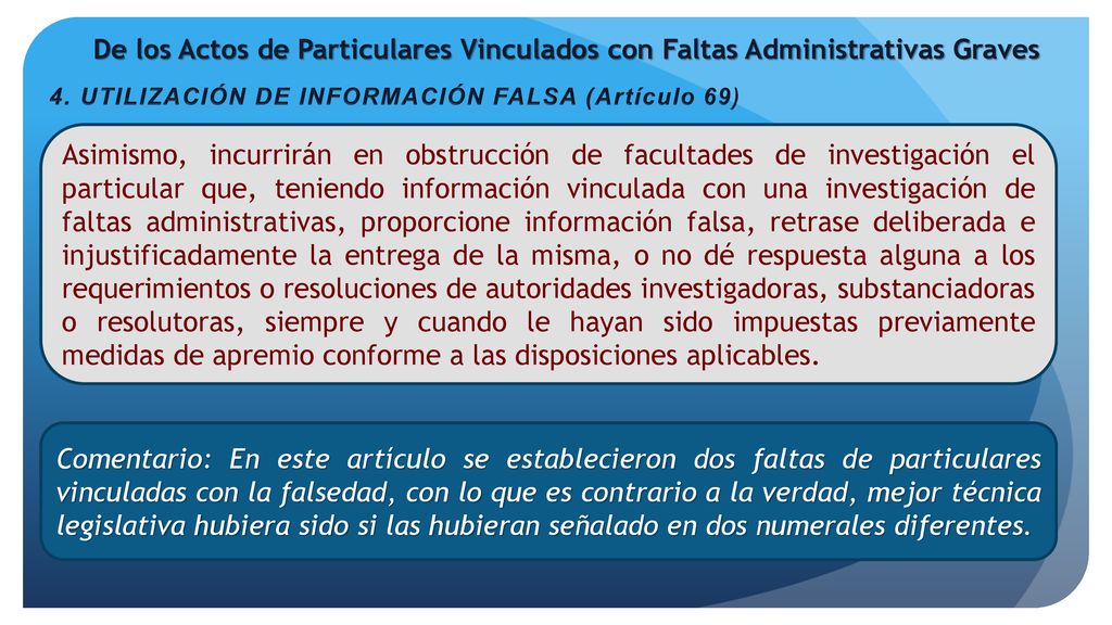 De los Actos de Particulares Vinculados con Faltas Administrativas Graves