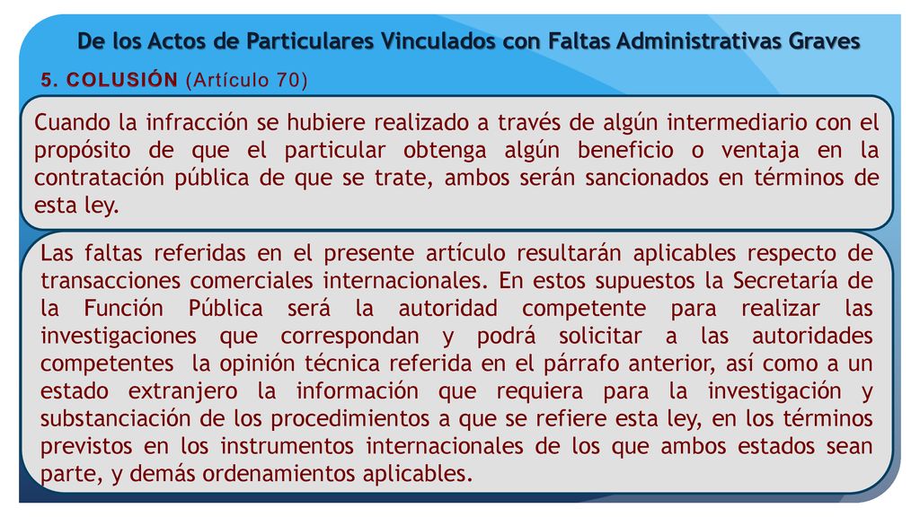 De los Actos de Particulares Vinculados con Faltas Administrativas Graves