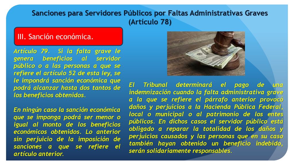 Sanciones para Servidores Públicos por Faltas Administrativas Graves