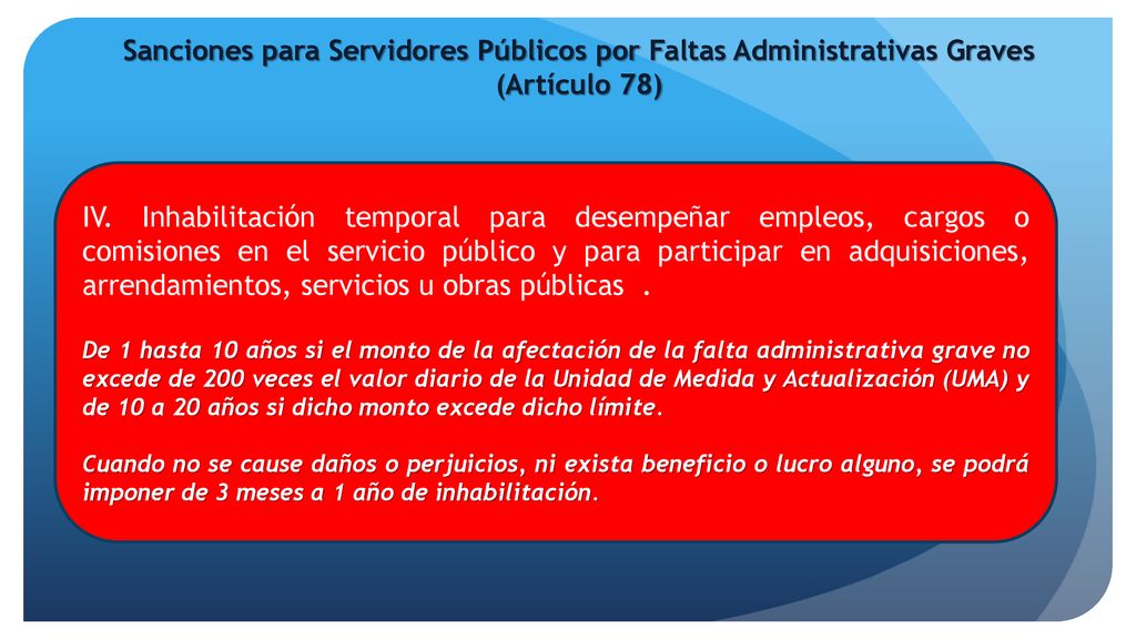 Sanciones para Servidores Públicos por Faltas Administrativas Graves